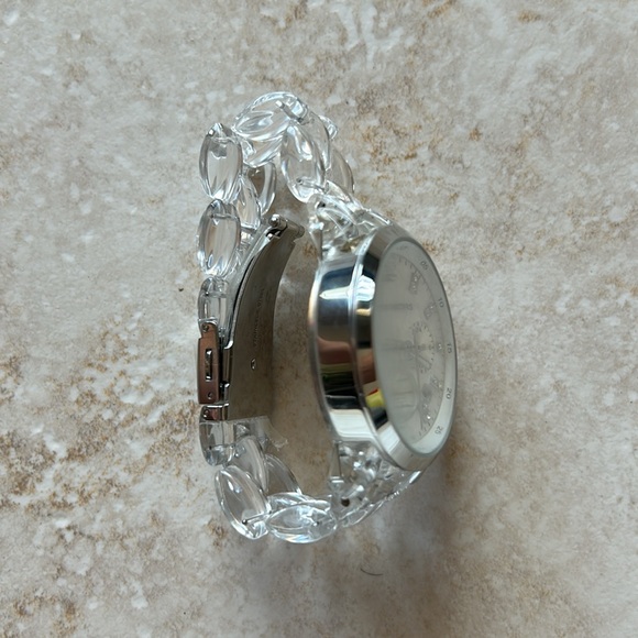 Michael Kors rhinestone dial watch acrylic links no scratches - Picture 2 of 3